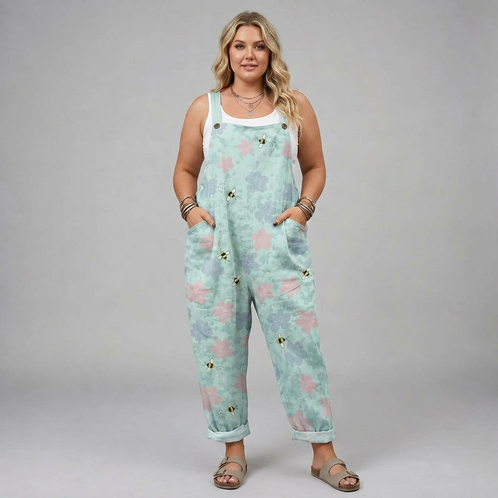 Cordelia | Pastel Floral & Bee Overalls