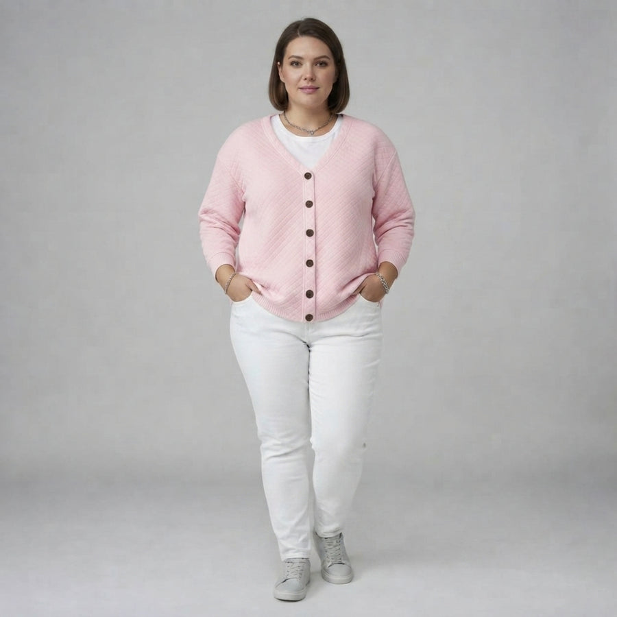 Laverne | Quilted Button Front Cardigan