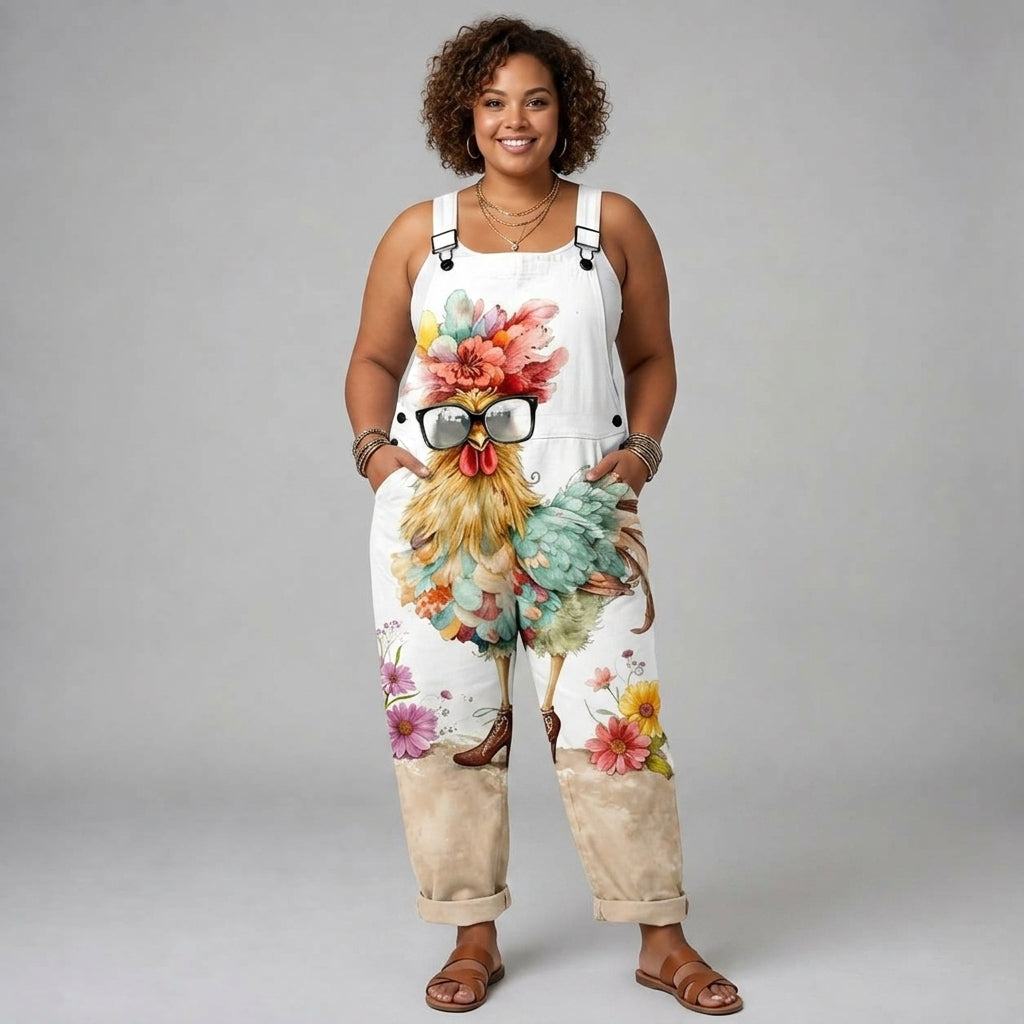 Eleanor | Floral Chicken Overalls