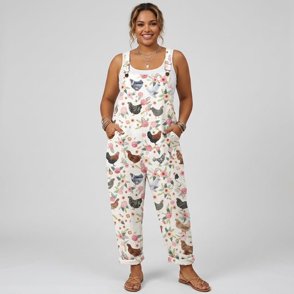 Florence | Vintage Chicken & Floral Jumpsuit