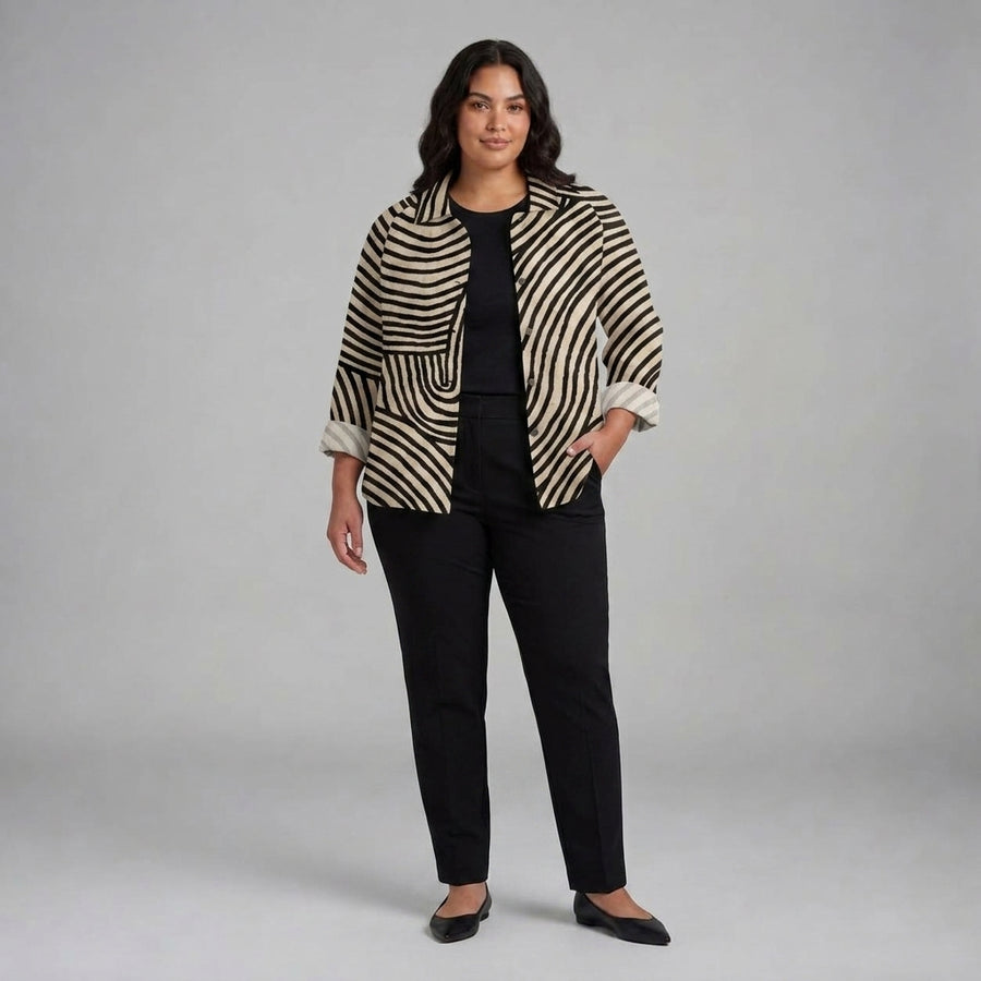 Jonquille | Curved Stripe Blouse