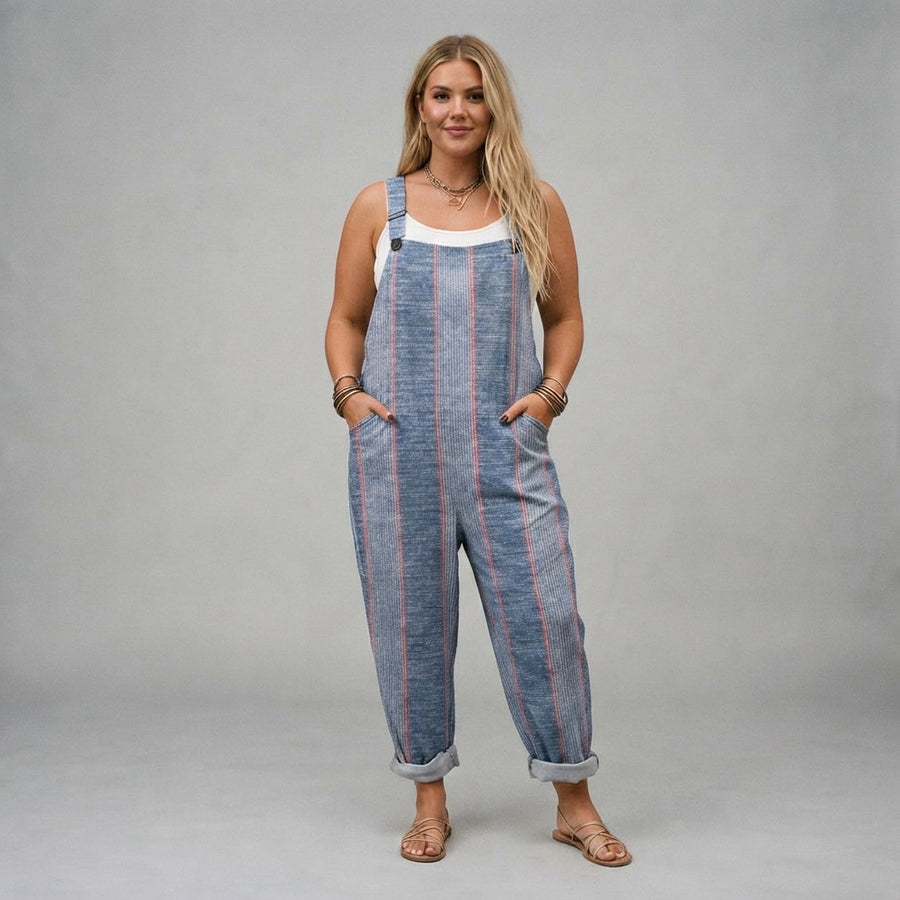 Marceline | Classic Blue Striped Overalls