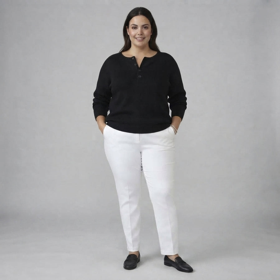Helena | Henley Button Up Knit Jumper