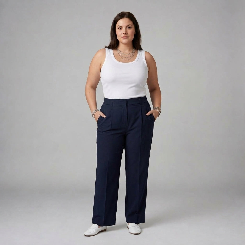 Nerissane | High Waisted Straight Trousers