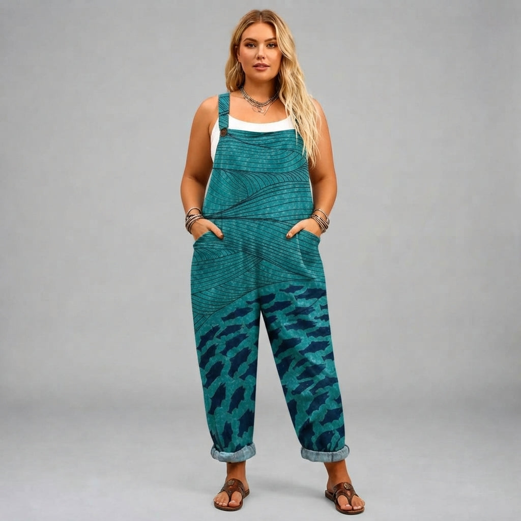 Helene | Marine Wave Jumpsuit