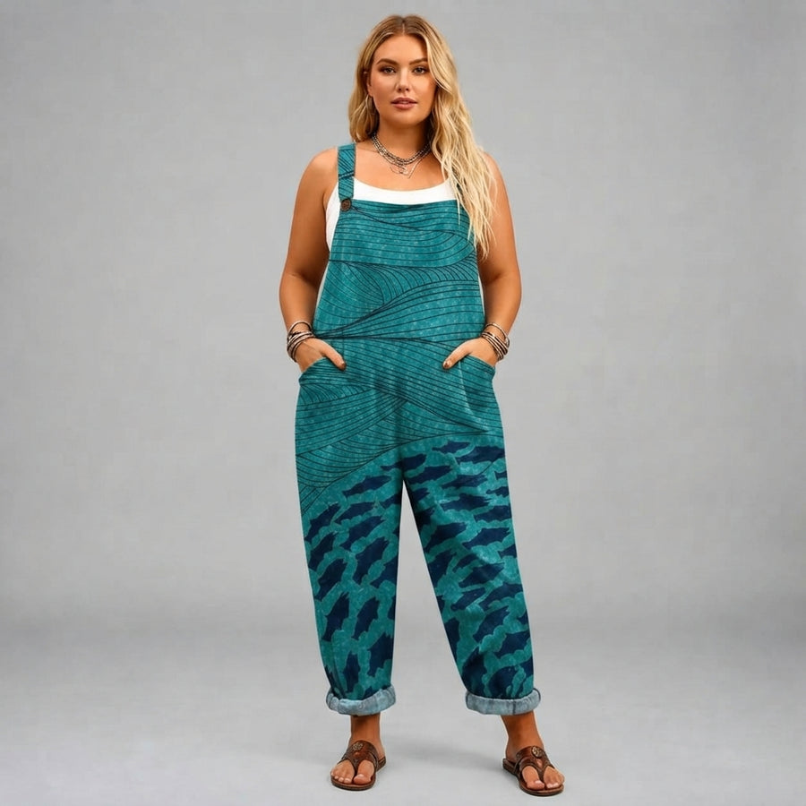 Helene | Marine Wave Jumpsuit