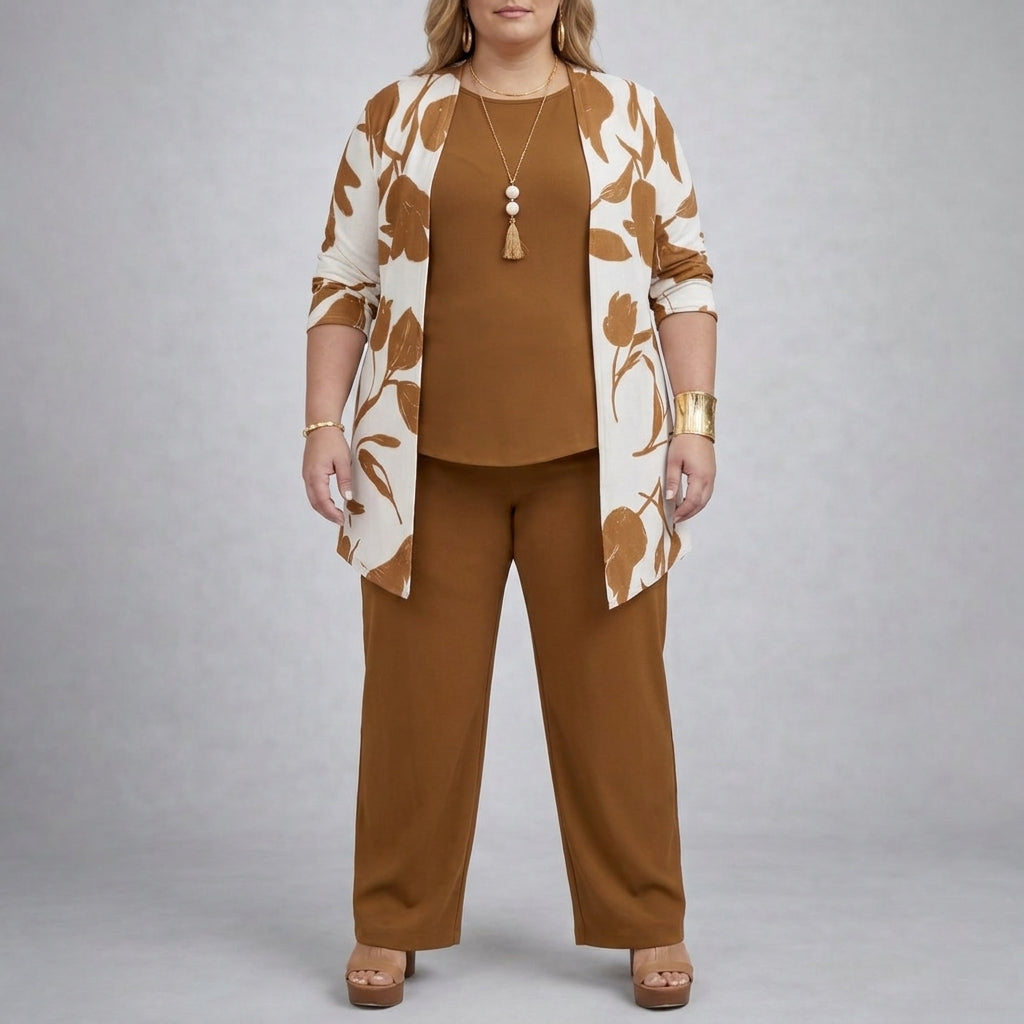 Henrietta | Caramel Leaf-Print Set