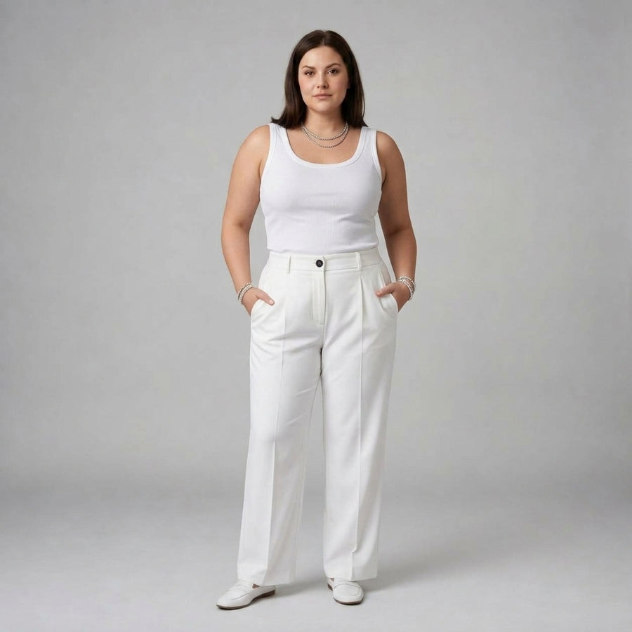 Nerissane | High Waisted Straight Trousers