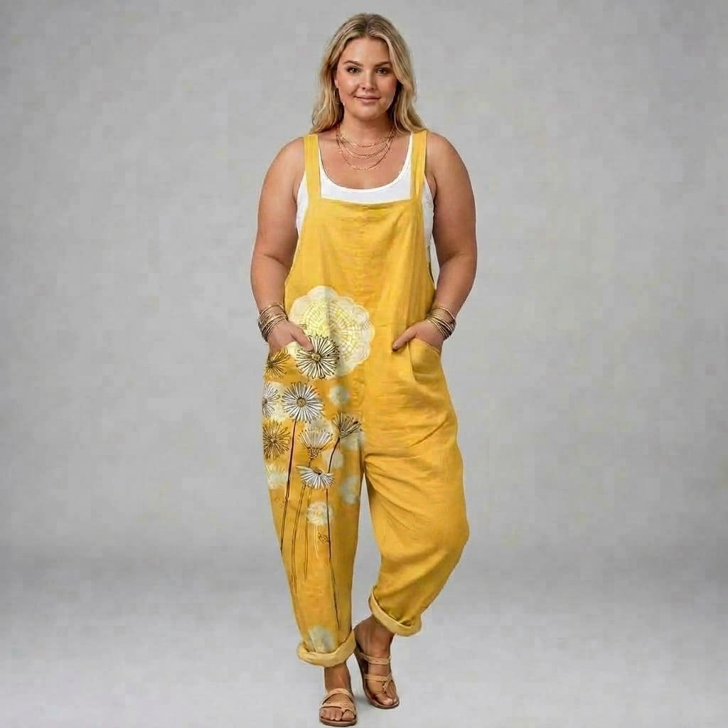 Genevieve | Golden Flower Overalls