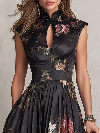 Theodosia | Floral Keyhole Midi Dress