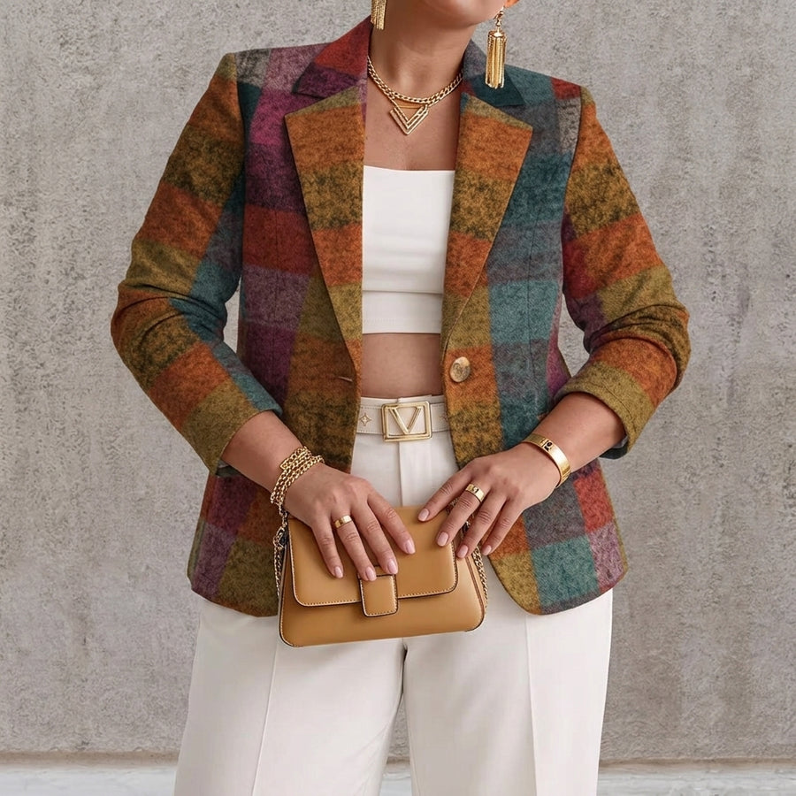 Amandine | Autumn Plaid Blazer