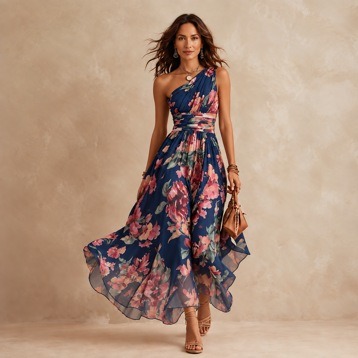 Annabelle | One-Shoulder Floral Maxi Dress