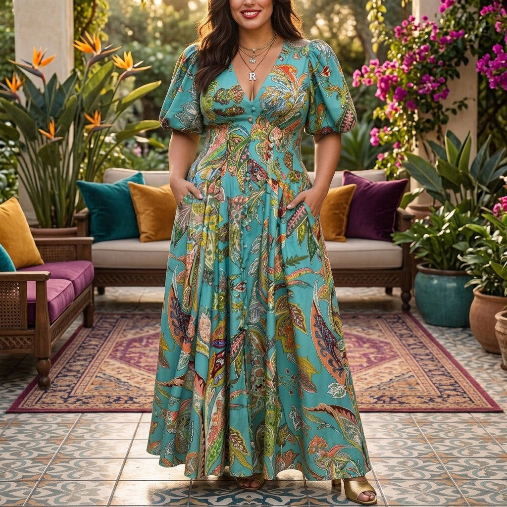 Amelia Quinn | V-Neck Maxi Dress