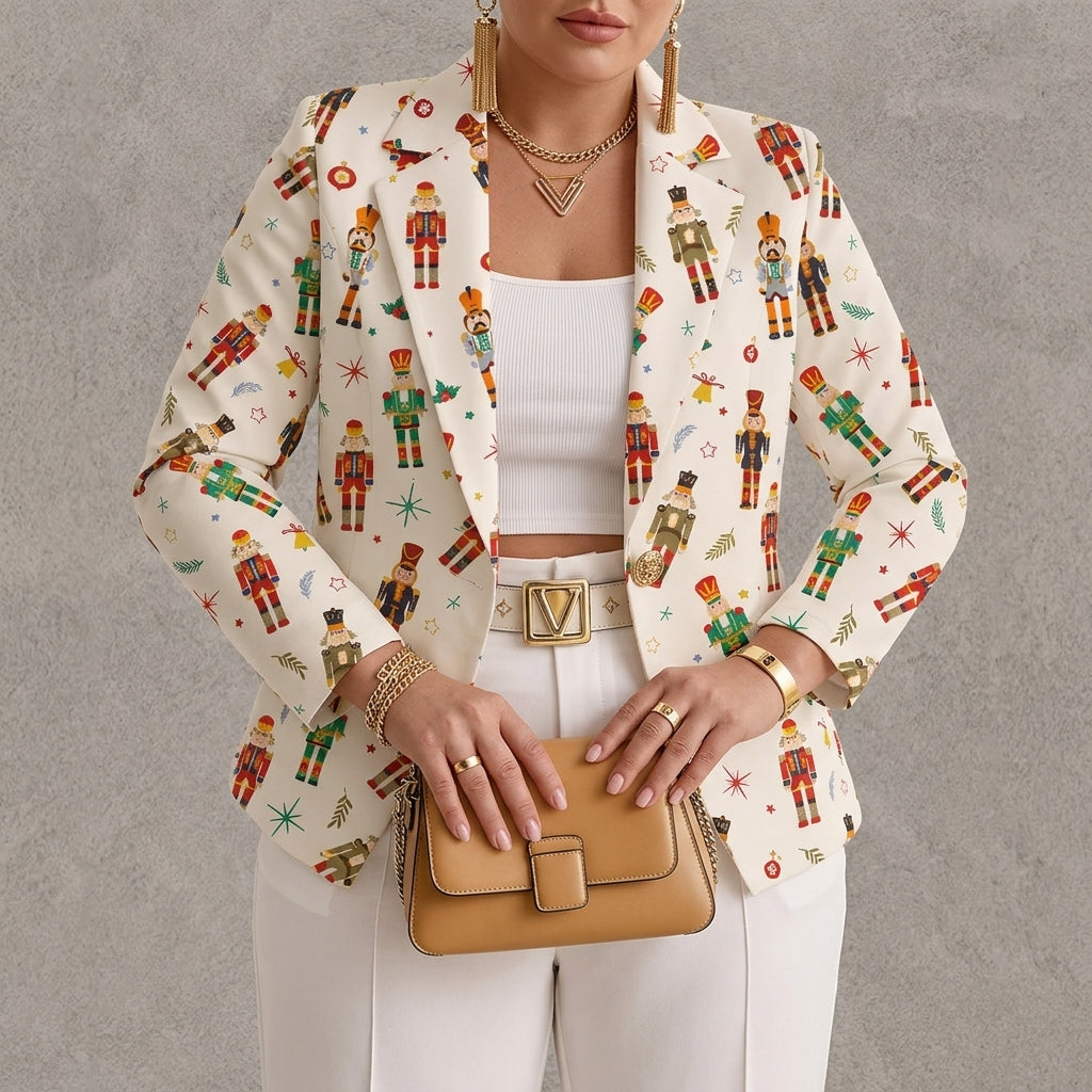 Vivenne | Nutcracker Print Blazer