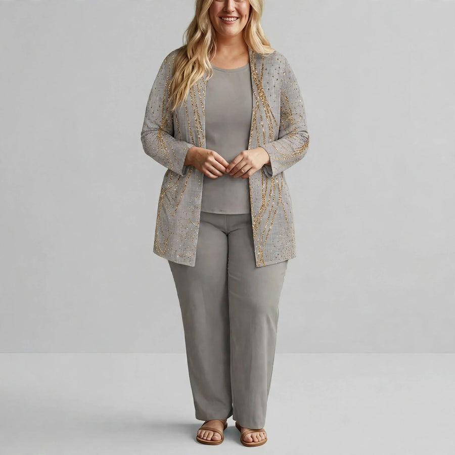 Azura | Grey & Gold Three-Piece Set