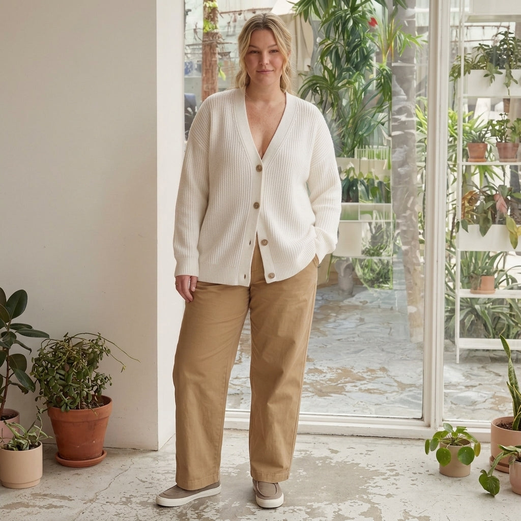 Mary | Ribbed Knit V-Neck Cardigan