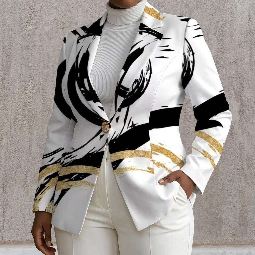 Noemine | Abstract Brushstroke Blazer