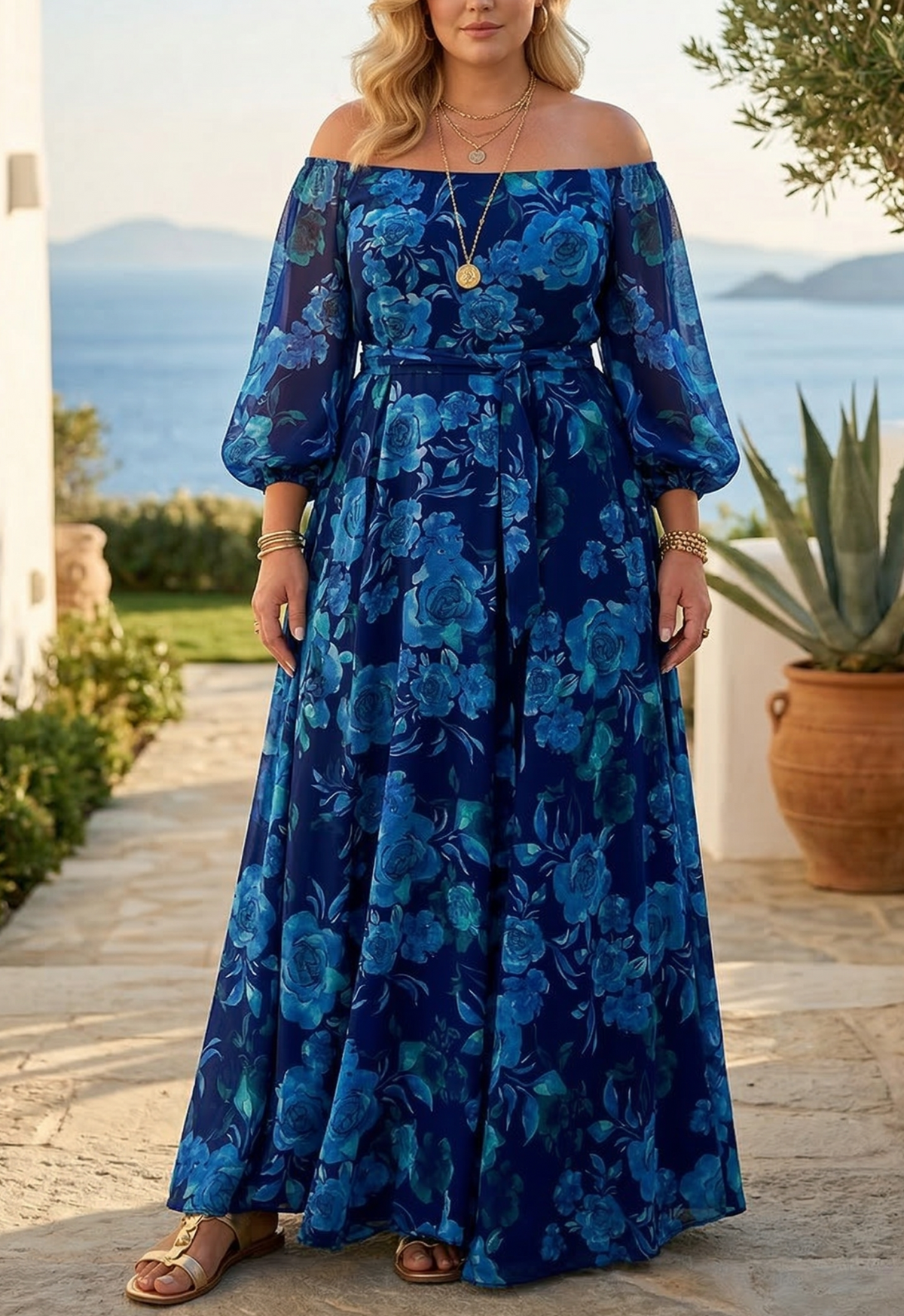 Francesca | Floral Off-Shoulder Maxi Dress