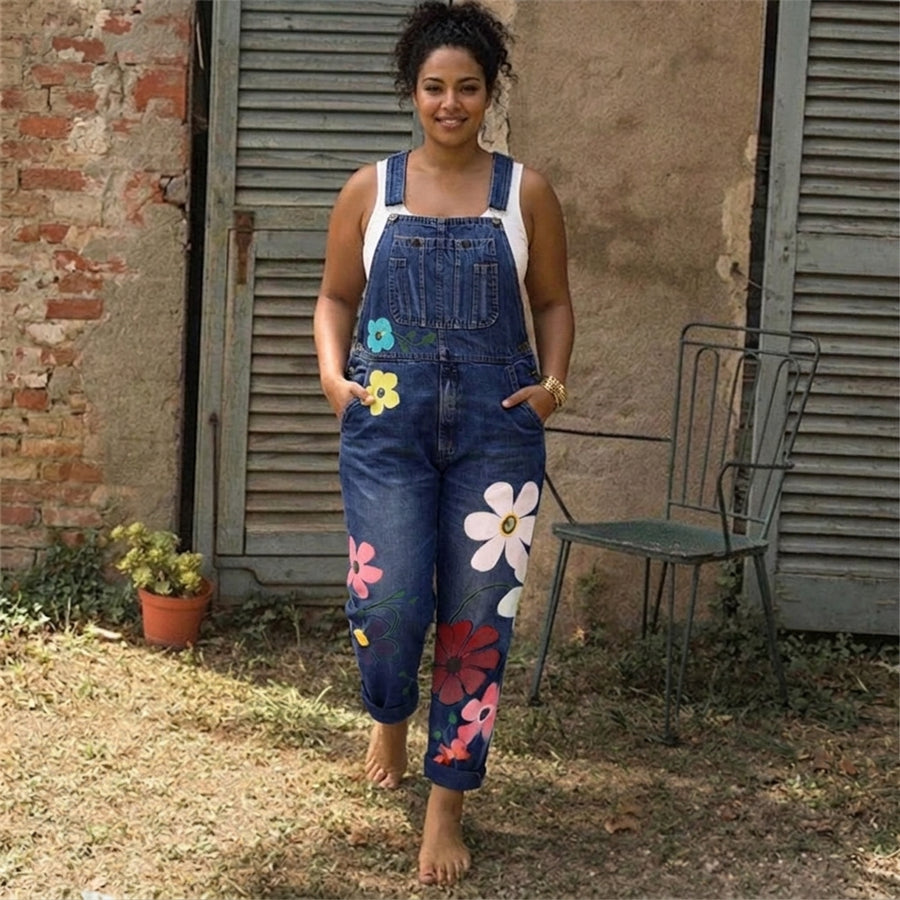 Abigail | Printed Denim Overall