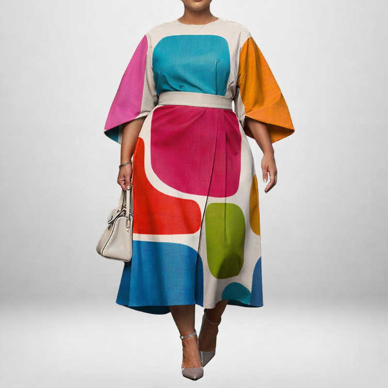 Elara | Abstract Sculpted Midi Dress