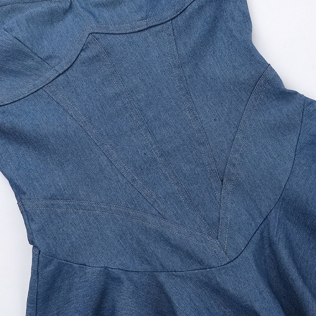 Isabella | Fashion Tube Top Denim Dress