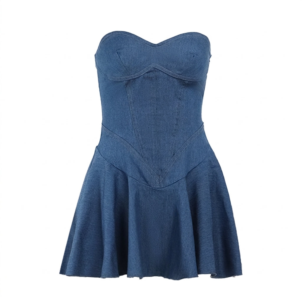 Isabella | Fashion Tube Top Denim Dress