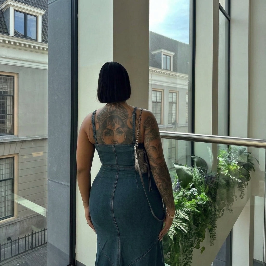 Madison | Denim Corset Maxi Dress