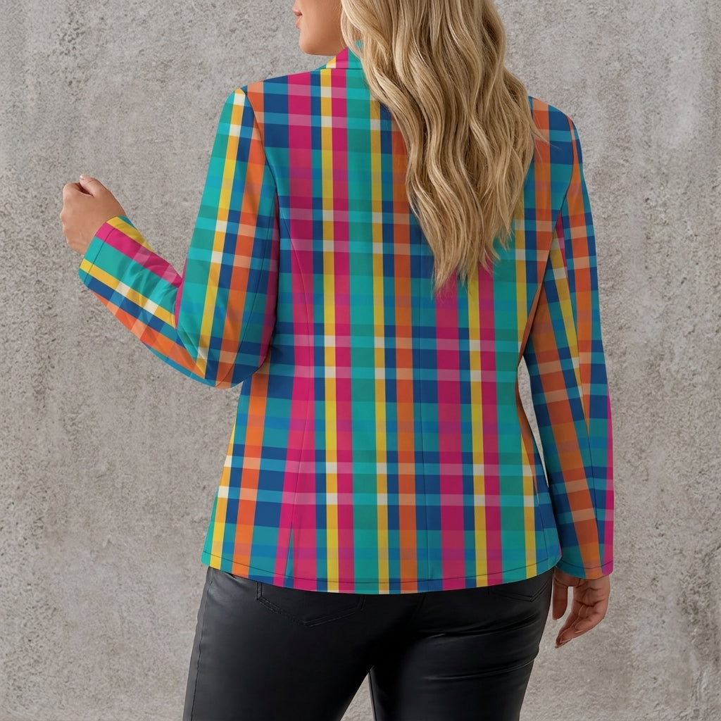 Rosaline | Rainbow Plaid Blazer