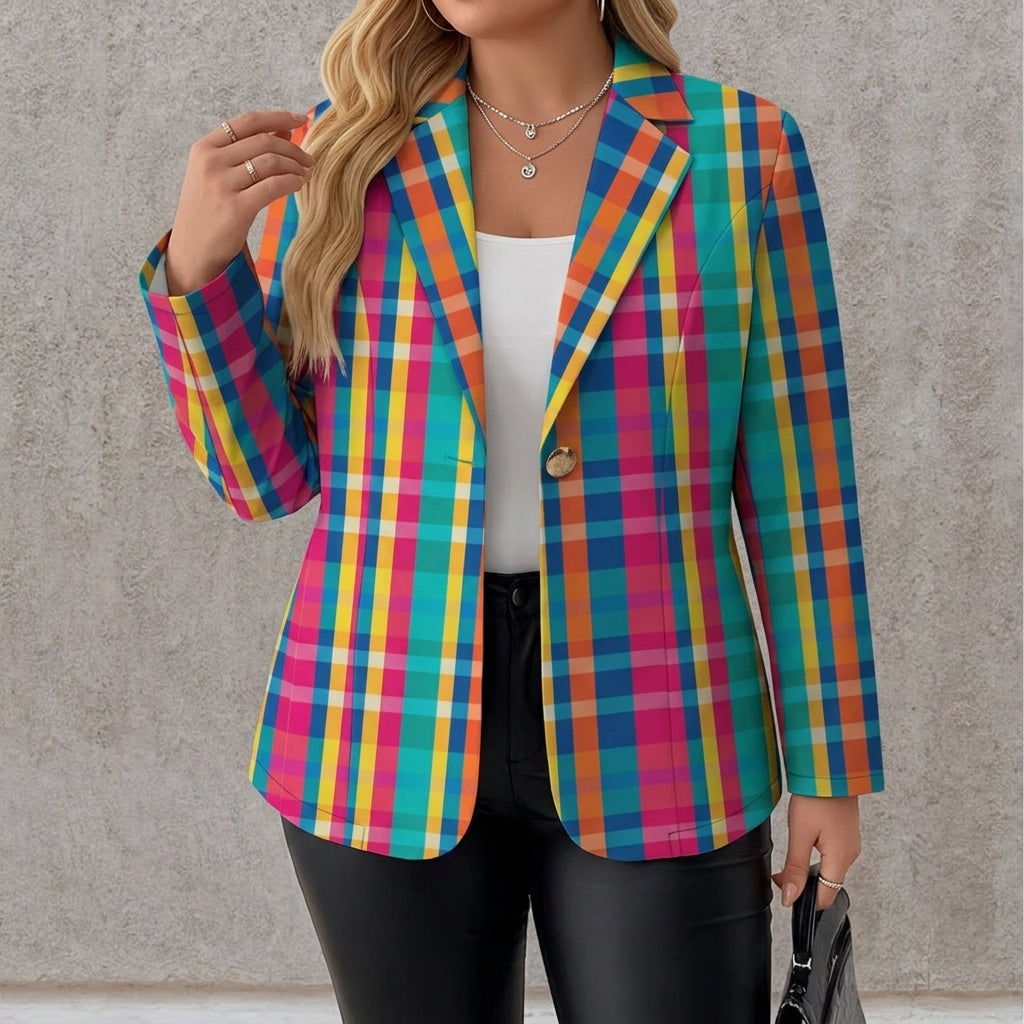 Rosaline | Rainbow Plaid Blazer
