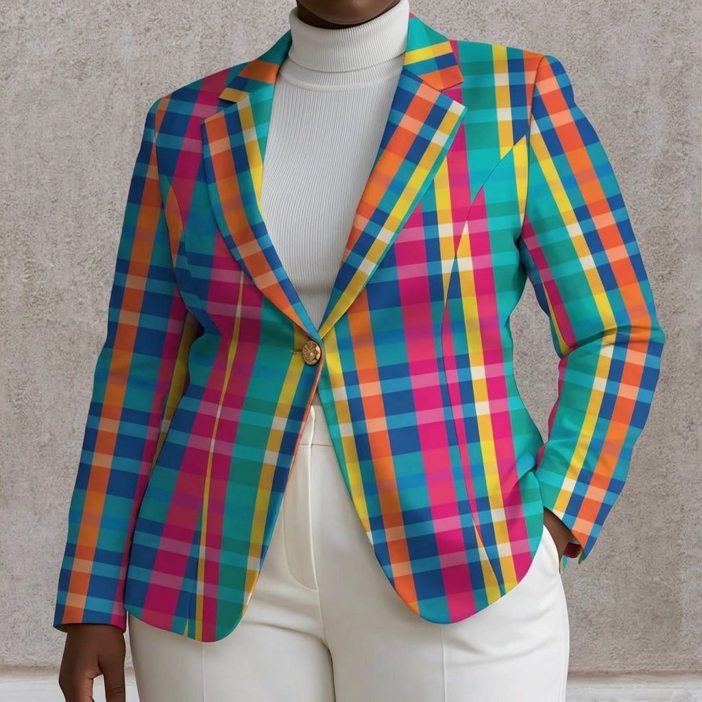 Rosaline | Rainbow Plaid Blazer